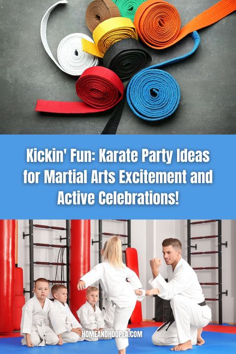 Kickin' Fun: Karate Party Ideas for Martial Arts Excitement and Active Celebrations! Karate Party Ideas, Karate Party Decorations, Karate Party Favors, Dojo Decor, Karate Birthday Invitations, Martial Arts Party, Karate Birthday Party, Martial Arts Birthday, Karate Party