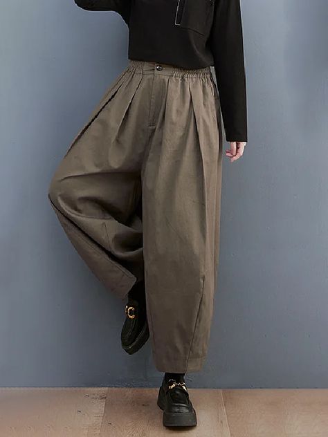 Pants-1018 Swamp Princess, Dressing Over 60, Style Oversize, Balloon Pants, Business Outfits, Pants Color, Fashion Colours, Color Khaki, Cotton Style