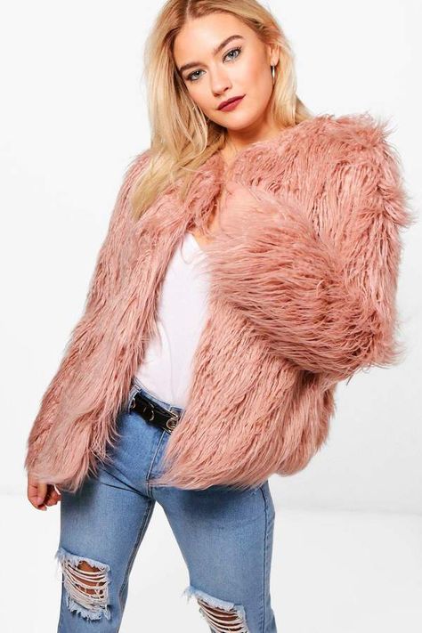 Pink Faux Fur Jacket, Pink Winter Coat, Mode Mantel, Womens Faux Fur Coat, Long Faux Fur Coat, Winter Fur Coats, Estilo Hippie, Pink Fur, Pink Faux Fur