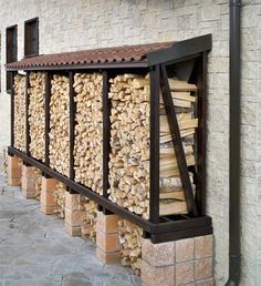 Apartment Patio Gardens, Firewood Storage Outdoor, Outdoor Firewood Rack, Outdoor Storage Solutions, Firewood Shed, Firewood Rack, Firewood Storage, Apartment Patio, Wood Shed