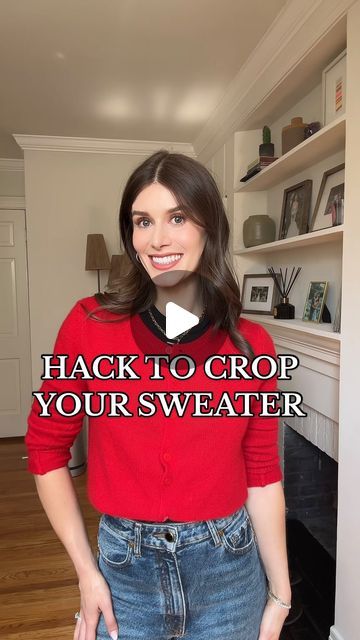 Rebecca Kahane Pankow on Instagram: "How to crop your sweater part 2. Will you be trying this method?" How To Crop Sweater, How To Crop A Sweatshirt, Sweater Hacks, Diy Crop Top, Y2k Outfits, Crop Top Outfits, Flight Attendant, Cropped Sweater, Knitted Sweaters