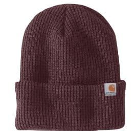 Carhartt Women's Deep Wine Woodside Waffle Hat - front Sweater Lounge Set, Fair Isle Hat, Carhartt Womens, Shearling Vest, Carhartt Women, Carhartt Jacket, Adventure Style, Cold Shoulder Long Sleeve, Women's Beanie