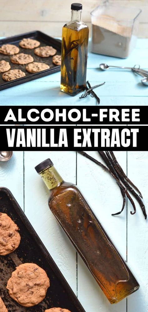 Here's a great way to save money on the skyrocketing prices of vanilla extract and avoid alcohol too! This Homemade Alcohol-free Vanilla Extract Recipe is a great way to flavor your recipes without using alcohol. You'll love how easy it is to make this DIY Alcohol-free Vanilla Extract. It's even an AIP Vanilla Extract too! Truth is, this is really called a Homemade Vanilla Glycerite, since it's vanilla extract made with glycerin. Diy Vanilla Extract, Diy Extracts, Diy Vanilla, Make Vanilla Extract, Vanilla Extract Recipe, Homemade Alcohol, Homemade Vanilla Extract, Vanilla Recipes, Vanilla Paste