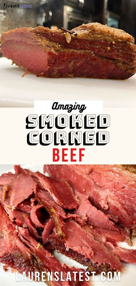 Grilled Corned Beef, Smoked Corned Beef Brisket, St Patrick's Day Menu, Smoked Corned Beef, Brisket Flat, Homemade Corned Beef, Beef Brisket Recipes, Corned Beef And Cabbage, Corned Beef Brisket