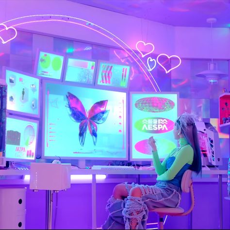 Futurism Fashion, Magical Girl Aesthetic, Technology Theme, My Fantasy World, Cyberpunk Aesthetic, Game Concept, Cute Room Decor, Black Mamba, Winx Club