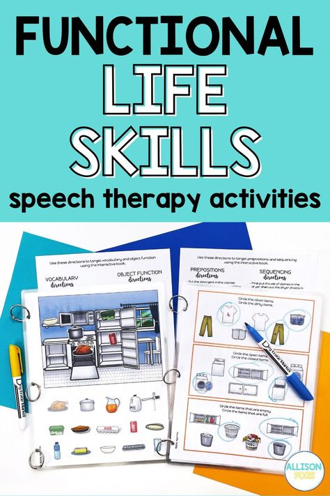 Functional Speech Therapy Activities, Aba Therapy Activities Printables Free, Life Skills Speech Therapy Activities, Adult Speech Therapy Activities, Geriatric Speech Therapy Activities, Life Skills Speech Therapy, High School Speech Therapy Activities, Object Function Speech Therapy Free, Aac Activities Speech Therapy