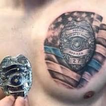 Police Officer Tattoos Female, Police Tattoo Ideas Women, Police Tattoo Ideas, Police Officer Tattoo, Cop Tattoos, Law Enforcement Tattoos, Tattoo Ideas Women, Police Tattoo, Tattoos Female