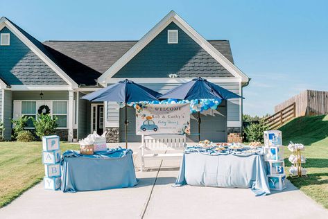 Drive By Baby Shower Ideas, Baby Shower Ideas Boy, Safari Baby Shower Girl, Outdoor Baby Shower, Outdoor Baby, Baby Shower Decorations For Boys, Virtual Baby Shower, Boy Baby Shower Themes, Twins Baby Shower