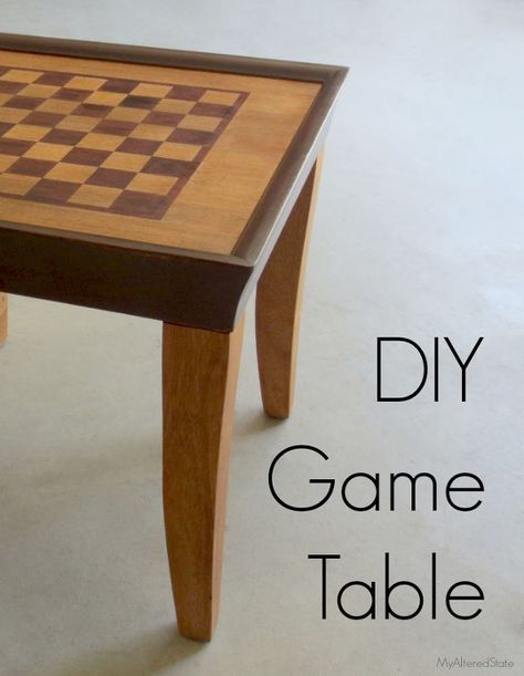 diy game table wood staining, how to, painted furniture, repurposing upcycling Diy Game Table, Flipbook Tutorial, Painted Game Table, Chess Board Table, Refinished Table, Upcycle Chair, Dark Wood Table, Altered State, Orbital Sander