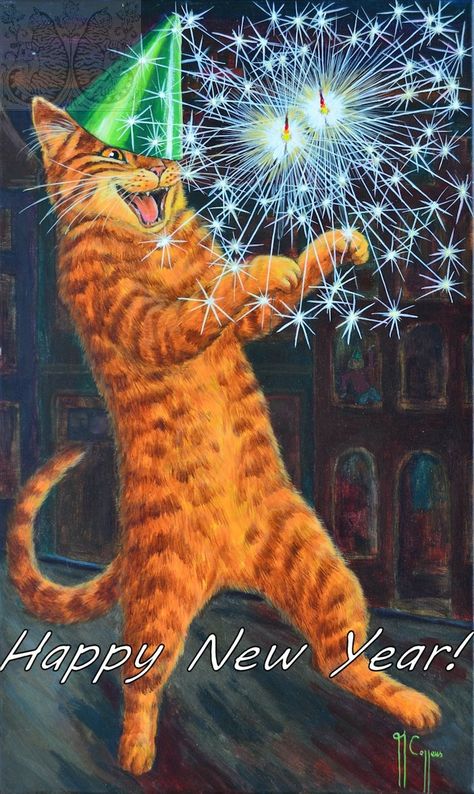 ginger kitteh happy new year! Happy New Year Funny, Katt Grejer, Happy New Year Card, Happy New Year Pictures, Happy New Year Gif, New Year Pictures, Happy New Year Images, Image Chat, Happy New Year Greetings