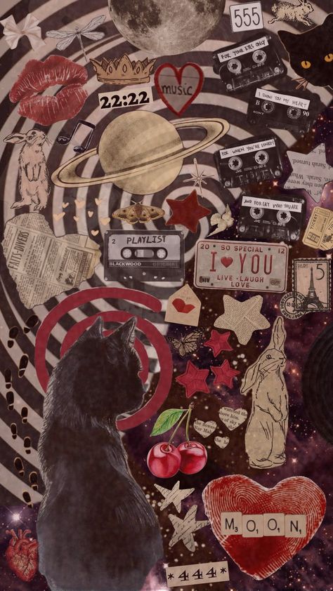 Red And Black Aesthetic Collage, Dark Red Wallpaper Collage, Cute Cat Phone Wallpaper, Warm Phone Wallpaper, Grey And Red Wallpaper, Red Butterfly Wallpaper, Spotify Wallpaper Aesthetic, Red Collage Wallpaper, Alt Wallpapers