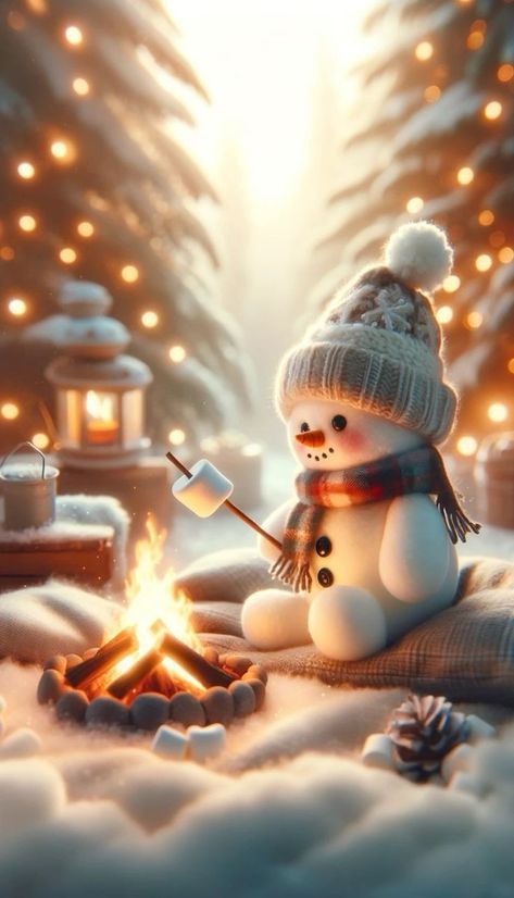 Snowy Winter Wallpaper, Snowman Scenes Winter Art, Snowman Pictures Image, Cute Winter Wallpaper Iphone, Winter Screensavers Wallpapers, Cute Snowman Wallpaper, Cute Winter Art, Wallpaper Weihnachten, Winter Wallpaper Iphone