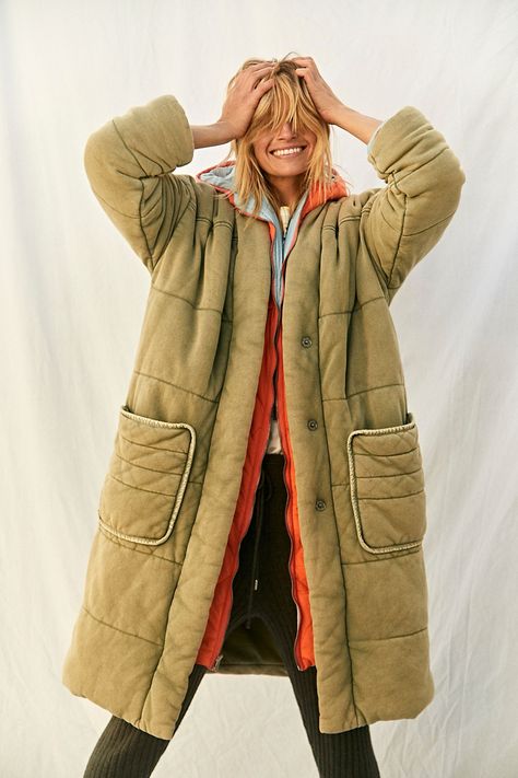 Dolman Duvet Coat | Free People Outdoor Winter Outfit, Duvet Coat, Comfy Fall Outfits, Free People Jacket, Long Knit, Oversized Coat, Quilted Coat, Jacket Design, Sweater Set