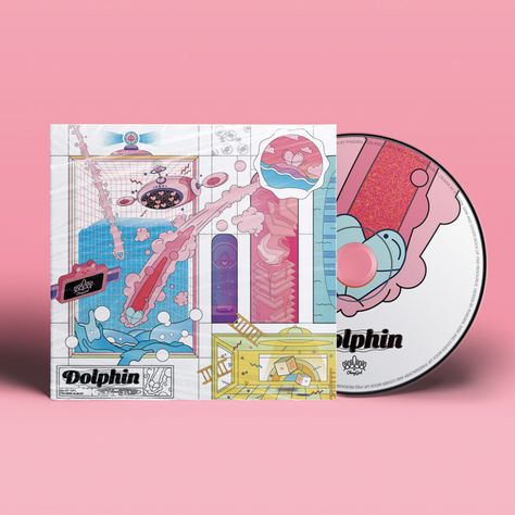 OH MY GIRL - Dolphin Artwork Album Cover on Behance Interactive Poster, Illustration Music, Cd Packaging, Cd Cover Design, Dolphin Art, Cd Design, Cool Album Covers, Girls Album, Album Art Design