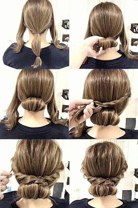 Cute Simple Hairstyles, Simple Wedding Hairstyles, Peinados Fáciles Para Cabello Corto, Penteado Cabelo Curto, Braided Updo, Stylish Hair, Hair Dos, Hair Updos, Diy Hairstyles