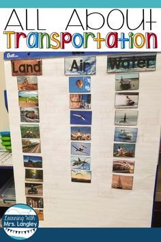 Starting a transportation unit in kindergarten or preschool can be daunting because there are so many learning opportunities and ideas out there! This blog post has free bulletin boards ideas, ideas for writing, science, and reading activities. Students will study air, land, and water travel through literature, inquiry, and exploration. Take your transportation unit to a whole new level or extend an existing community helpers unit. These lesson plans are fun and student friendly. #kindergarten Lesson Plan Kindergarten Ideas, Life In The City Preschool Theme, Transportation Inquiry Kindergarten, Transportation Large Group Preschool, Land Activities For Preschool, Kindergarten Community Unit, Transportation Lessons Kindergarten, Transport Kindergarten Activities, Land Travel Preschool Activities