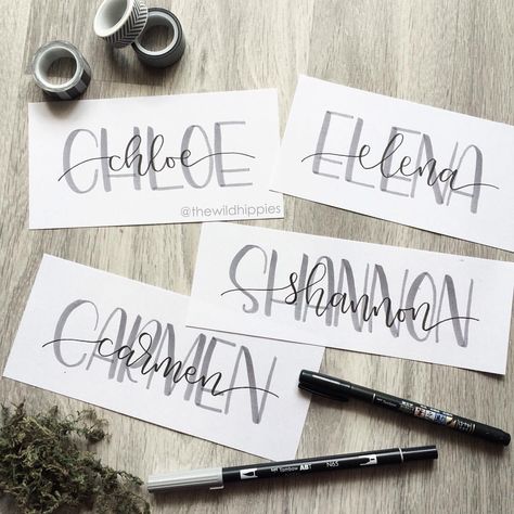 Nametag Hand Lettering Cards, Hand Lettering Inspiration, Hand Lettering Art, Hand Lettering Fonts, Hand Lettering Tutorial, Creative Lettering, Lettering Styles, Calligraphy Letters, Lettering Tutorial