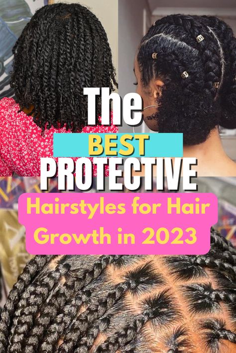 Natural hairstyles for hair growth in 2024 Nice Protective Hairstyles, Easy Low Maintenance Hairstyles Black Women, Protective Style For Hair Growth, Non Tension Hairstyles, Hairstyles For Hair Growth Black, Twists For Natural Black Hair, Protective Styling For Natural Hair, Natural Hairstyles For Hair Growth, Natural Hair Braid Styles For Black Women