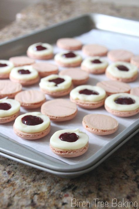 Chocolate Raspberry Macarons, Raspberry Macaroons, Raspberry Macarons, Mini Macaron, Curd Recipe, Macaroon Recipes, White Chocolate Ganache, Raspberry Filling, Meringue Cookies