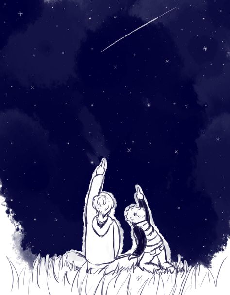 pointing at stars Looking At Stars Illustration, Looking At Stars Drawing, Star People Art, Shooting Stars Drawing, Star Gazing Drawing, Shooting Star Drawing, Freedom Vibes, Looking At Stars, Stars Drawing