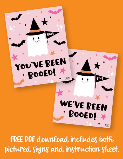 Booed Signs - 25 FREE You've & We've Been Booed Printables | Printabulls Youve Been Booed Fundraiser, You've Been Booed Free Printable Tags, Boo Buddy Printable, You Got Booed Printables, You’ve Been Boo’d Free Printable, Free Printable Halloween Cards For Kids, Boo Basket Tag Printable, You’ve Been Bood Printable, You’ve Been Booed Ideas Free