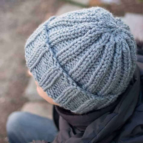 Chunky Beanie Crochet Pattern, Mens Hat Knitting Pattern, Chunky Hat Pattern, Mens Hat Pattern, Easy Knit Hat, Crochet Mens Hat, Beanie Knitting Patterns Free, Knit Beanie Pattern, Beanie Hat Pattern