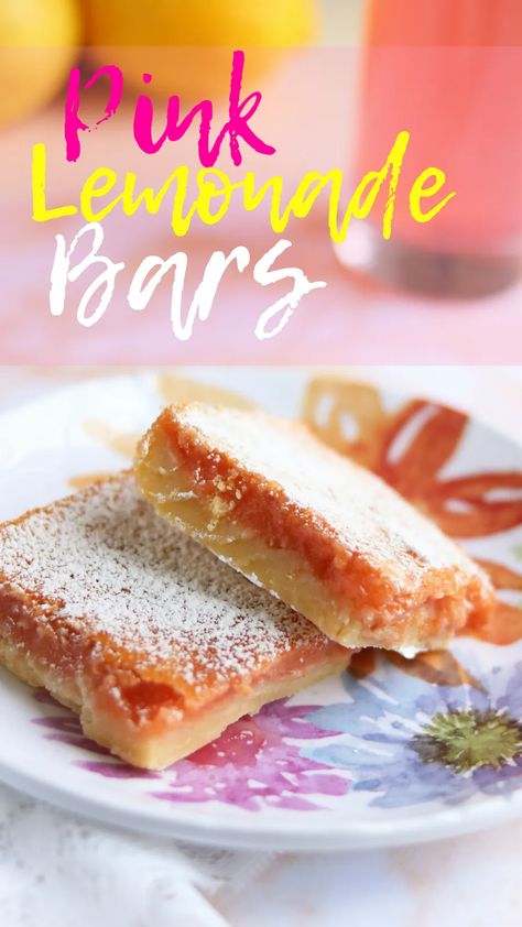 Pink Lemonade Bars | Giggles, Gobbles and Gulps Lemonade Bars, Sweet Bars, Lemonade Bar, Funnel Cake Recipe, Sweet Bar, Easy Summer Desserts, Tea Bar, Funnel Cake, Glaze Recipe