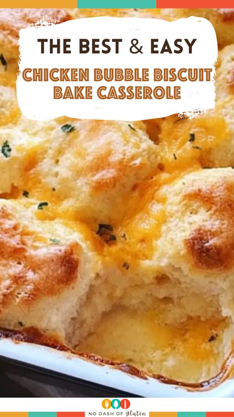 Chicken And Biscuits Crockpot Easy, Chicken Bubble Biscuit Bake, Chicken Bubble Biscuit Bake Casserole, Chicken Biscuit Recipes, Bubble Bake, Grand Biscuit Recipes, Chicken Biscuit Casserole, Crockpot Corn, Chicken Breast Oven Recipes