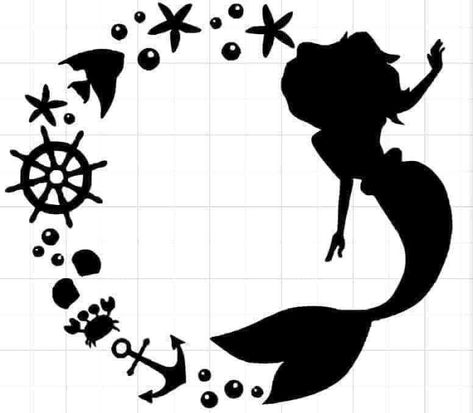 Scrapbook Overlay, Nail Decals Diy, Fairy Silhouette, Mermaid Svg, Cricut Halloween, Image Svg, Disney Designs, Cricut Projects Beginner, Diy Templates