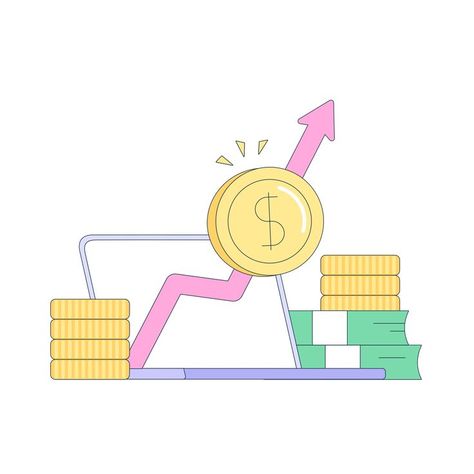 Business Growth Chart, Graph Illustration, Business Clipart, Financial Charts, Pos Terminal, Financial Growth, Style Bubble, Game Change, Line Graphs