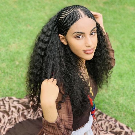 Ethiopian Braids, Hairstyle African, Ethiopian Hair, Curly Braided Hairstyles, Ethiopian Culture, Ethiopian Women, Natural Hair Short Cuts, Traditional Hairstyle, Protective Hairstyles Braids