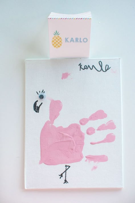 Handprint Flamingo from a Let's Flamingle! Flamingo Birthday Bash via Kara's Party Ideas | KarasPartyIdeas.com | The Place for All Things Party! (4) Pineapple Pudding, Flamingo Party Ideas, Flamingle Party, Birthday Flamingo, Pink Flamingo Party, Flamingo Themed Party, Flamingo Craft, Let's Flamingle, Flamingo Birthday Party