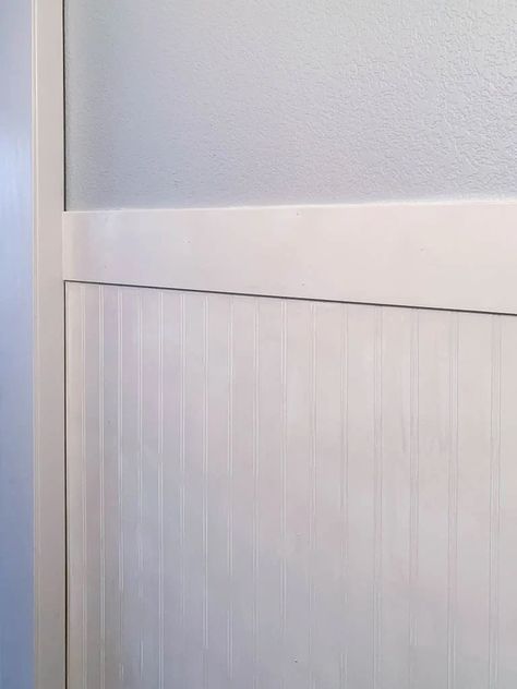 How To Easily Install Beadboard In A Bathroom - Inspiration For Moms Beadboard Walls Bathroom, Beadboard Trim Ideas, Bathroom Beadboard Walls, Bathroom With Beadboard Walls, Beadboard Powder Room, Modern Beadboard, Beadboard Bathroom Walls, Installing Beadboard Panels, Diy Beadboard Walls