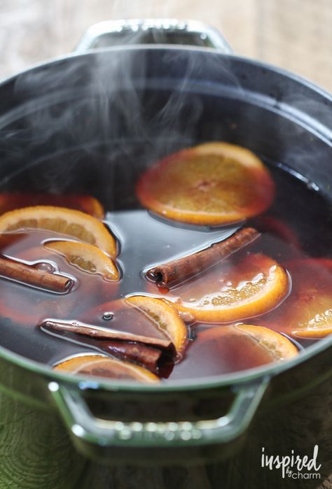 Mulled Wine | inspiredbycharm.com Mulled Wine Recipe Easy, Best Mulled Wine Recipe, Friendsgiving Food Ideas, Warm Cocktails, Mulled Wine Recipe, Friendsgiving Food, Wine Recipe, Spiced Wine, Fall Cocktails Recipes