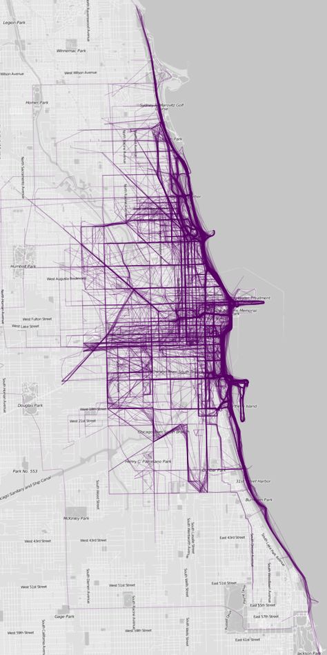 Chicago, Illinois | 21 Maps That Show How People Run In Different Cities Running Map, Urban Mapping, Map Diagram, Urban Analysis, Architecture Mapping, Infographic Map, Heat Map, Architecture Graphics, Site Plans