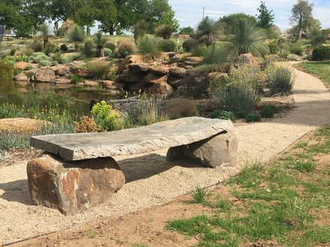 Boulder Seating, Rock Seating, Rock Bench, Diy Faux Rocks, Rock Furniture, Landscape Farm, Garden Bench Seating, Fire Pit Landscaping, Drought Tolerant Landscape