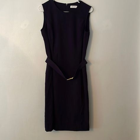 CK size 8 navy belted dress Gold Belt, Calvin Klein Dresses, Navy Dress, Belted Dress, Dress Shop, Calvin Klein, Dress Es, Dresses Skirts, Navy