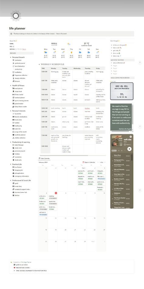 free notion templates Bucketlist Aesthetic, Notion Template Free, Study Minimalist, Study Planner Free, Life Planner Notion, Ultimate Life Planner, Technical Knowledge, Planner Minimalist, Personal Growth Motivation