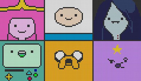 Alpha pattern #151839 | BraceletBook Princess Bubblegum Pixel Art, Marceline Crochet, Adventure Time Pattern, Adventure Time Alpha Pattern, Marceline And Princess Bubblegum, Crochet Blanket Stitch Pattern, Graph Crochet, Anime Pixel Art, Tapestry Crochet Patterns