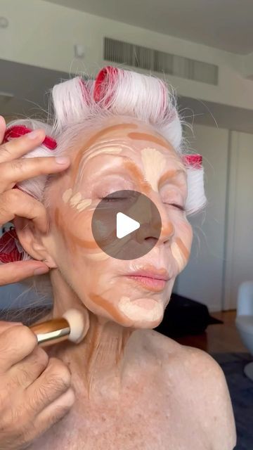 Samer Khouzami on Instagram: "#samerkhouzamicosmetics #samerkhouzami  Featuring @colleen_heidemann" Facial Makeup Tutorial, Makeup Charts Face Tutorials, Summer Holiday Makeup Looks, Evening Gown Makeup Look, Make Up For Old Women, Makeup Older Women Over 50, How To Apply Laura Geller Makeup, Makeup For White Hair, How To Look Younger After 50