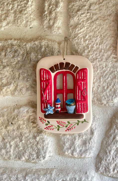 Framed Clay Art, Clay Wall Decoration, Wall Decor With Clay, Clay Door Hanging, Wall Hanging Pottery, Wall Hanging Ceramic Art, Wall Hanging Clay Art, Clay Tiles Designs Ideas, Pottery Houses Ideas