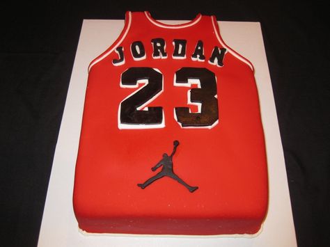 Michael Jordan Jersey Michael Jordan Cake, Michael Jordan Birthday, Jordan Cake, Basketball Birthday Cake, Jersey Cake, Jordan Baby Shower, Michael Jordan Jersey, Basketball Cake, Basketball Birthday Parties