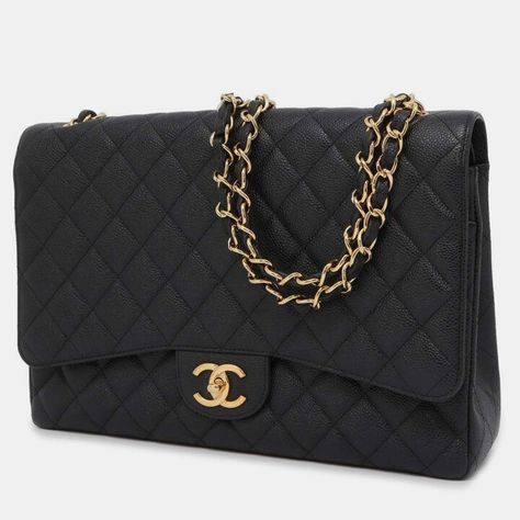 Chanel Black Leather Jumbo Classic Double Flap Shoulder Bag Chanel Double Flap Bag Jumbo Outfit, Chanel Double Flap, Chanel Flap Bag, Flap Shoulder Bag, Chanel Black, Elevate Your Style, Coco Chanel, Flap Bag, Chanel Bag