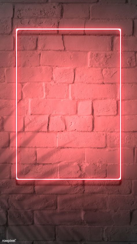 Neon Light Wallpaper, Red Neon, Instagram Photo Frame, A Brick Wall, Brick Wall Background, Decor Studio, Polaroid Frame, Neon Red, Phone Screen Wallpaper