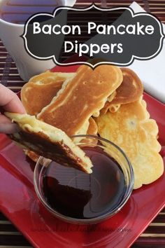 Bacon Pancake Dippers, Pancake Bacon, Bacon Pancake, Pancake Dippers, Cookie Birthday, Paleo Pancakes, Pancakes Breakfast, Pancakes And Bacon, Chunky Monkey