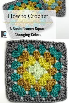 Learn how to crochet a basic granny square and you can make many things with it. Here's the free written instructions and video tutorial how you can crochet a basic granny square and also how you can change colors as well! #crochet #howtocrochet #crochetgrannysquare #crochettutoial #crochetsquare #grannysquare #crochetgranny Crochet Granny Square Beginner, Granny Square Crochet Patterns Free, Crochet Granny Square Blanket, Crochet Quilt, Beginner Crochet Projects, Crochet Granny Square, Crochet Square Patterns, Granny Squares Pattern, Granny Square Crochet Pattern