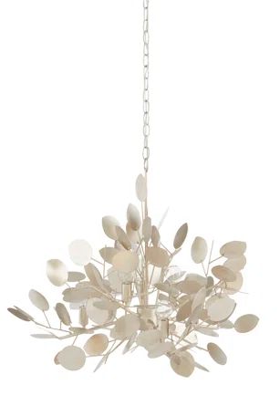 Currey & Company Lunaria Chandelier | Perigold Leaf Lights, Silver Chandelier, The Glow, Unique Lighting, Garden Accessories, Chandeliers And Pendants, Floor Lamp Table, Silver Leaf, Wrought Iron