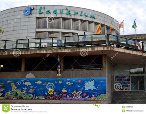 View Of The Aquarium In Barcelona, Spain Editorial Stock Photo - Image of aquarium, outdoor: 69258498 Aquarium Exterior, Aquarium Building Design, Octopus People, Aquarium Building, Aquarium Building Architecture, City Exterior, Aquarium Museum, Art Aquarium Museum Tokyo, The Aquarium