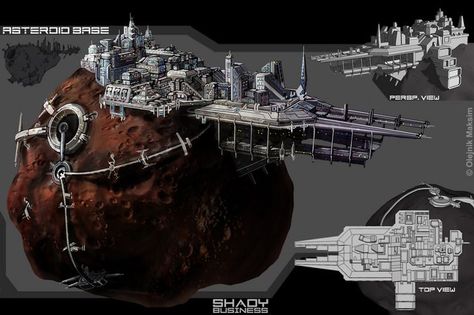 Even more Reference Asteroid Base, Asteroid Mining, Sci Fi Landscape, Space Ship Concept Art, Sci Fi Ships, Star Wars Rpg, Spaceship Art, Spaceship Concept, Spaceship Design