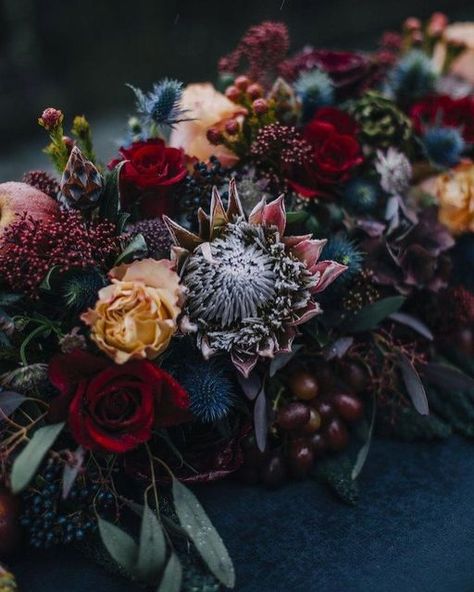 Love & Laughter Weddings on Instagram: "Rich jewel tones for the perfect moody wedding✨ #fall #forest #fallwedding #backdrop #magic #weddingflowers #tohaveandtohold #Halloween #dark #weddings #wedding #weddinginspiration #inspiration #philadelphia #philly #phillywedding #philadelphiawedding #nyc #nycwedding #newyork #newyorkcity #outdoorweddings #outdoorwedding #outdoor #outdoors #flowers" Burgundy Wedding Centerpieces, Fall Wedding Color Schemes, Marriage Day, Jewel Tone Wedding, Alpine Plants, Garden Types, Moody Wedding, Fall Wedding Decorations, Fall Wedding Colors